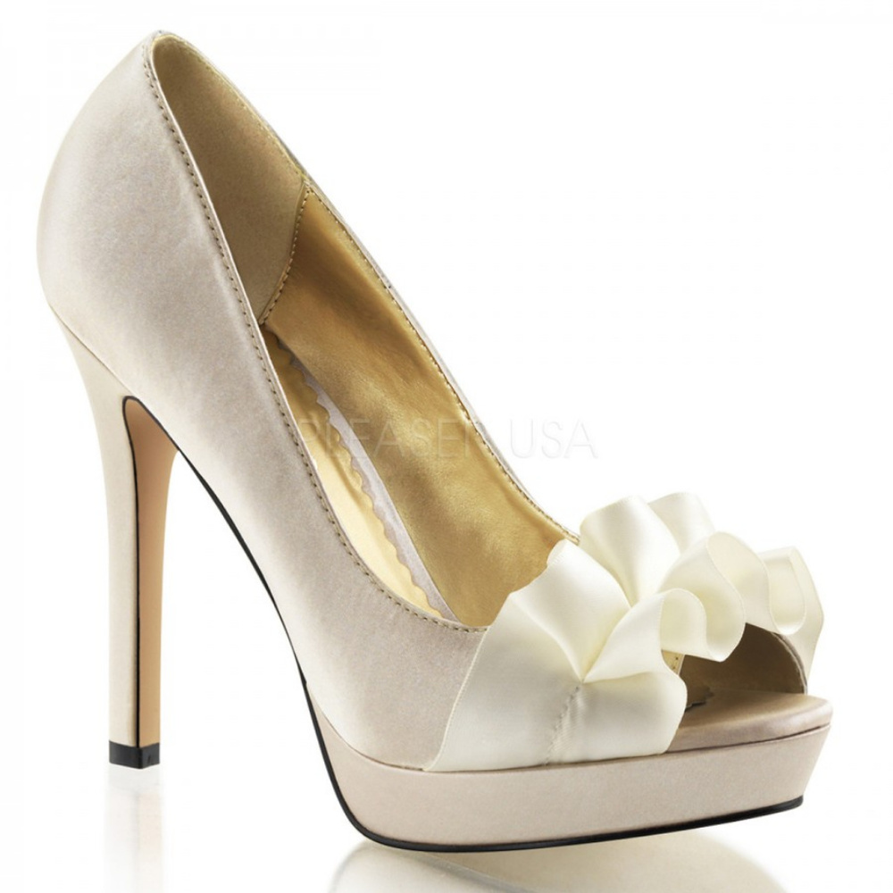 Champagne Satin High Heel Bridal/Formal Pumps Sz 8